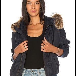 Vince Fur Collar Bomber Size XS